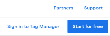 Screenshot of sign in for Google Tag Manager