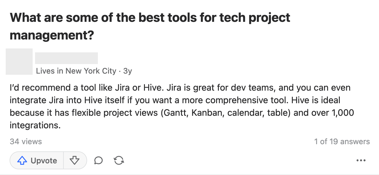 Reddit post about the best tools for tech project management