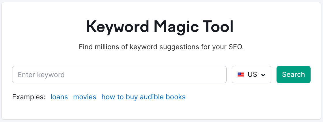 Keyword Magic Tool search
