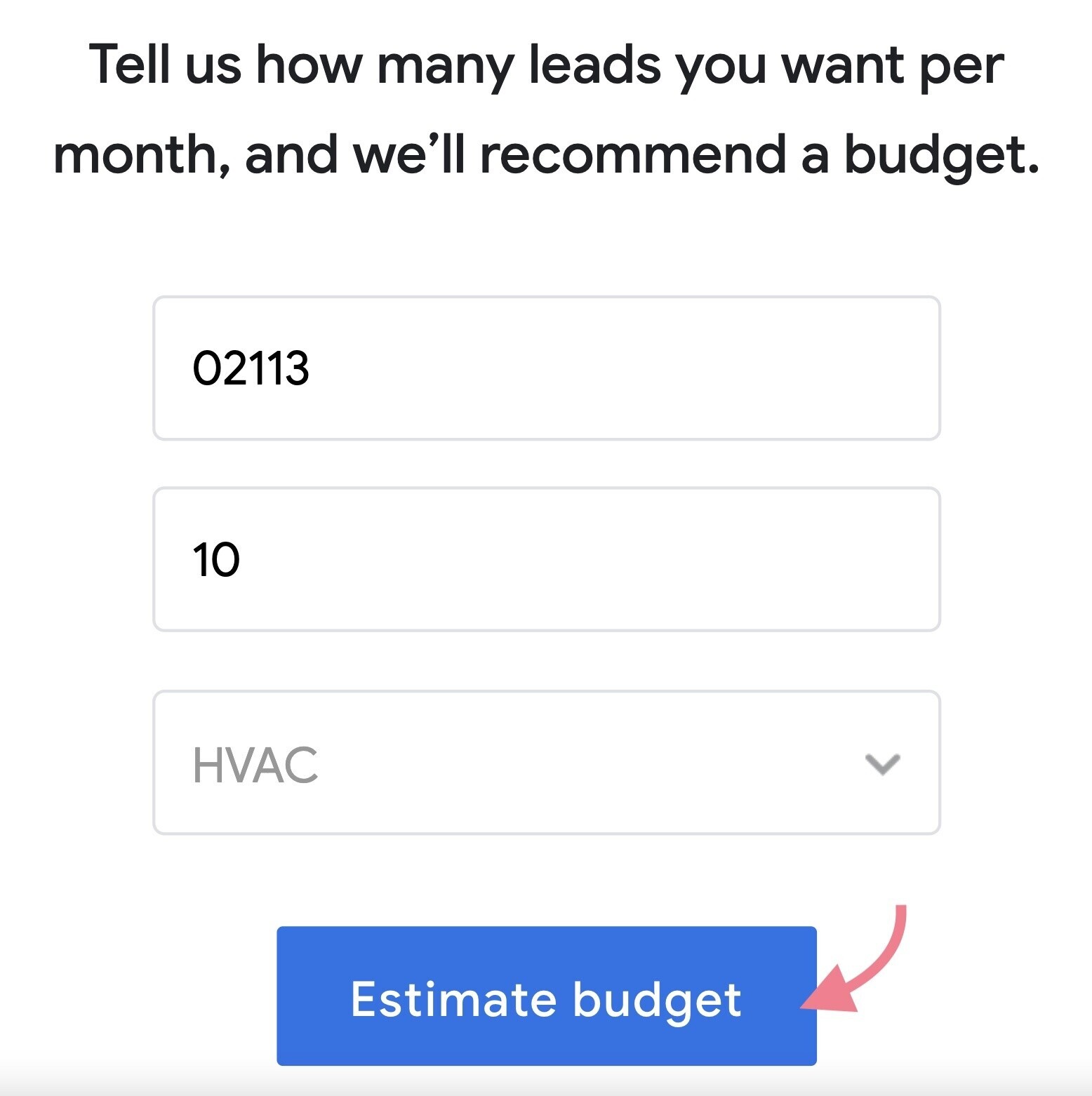 Google’s cost tool