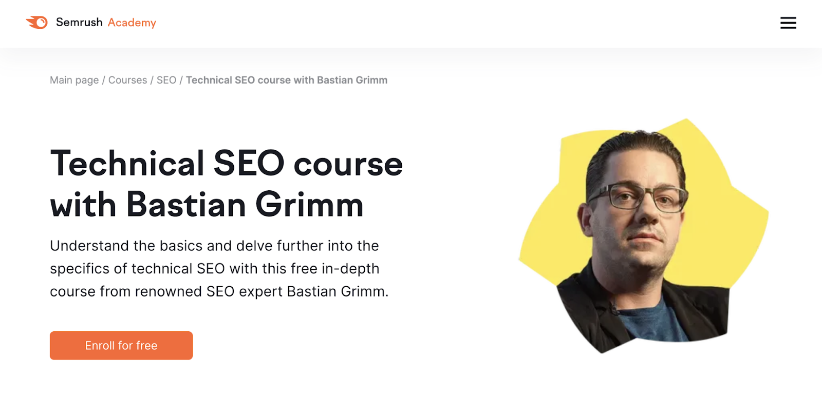 Technical SEO course with Bastian Grimm