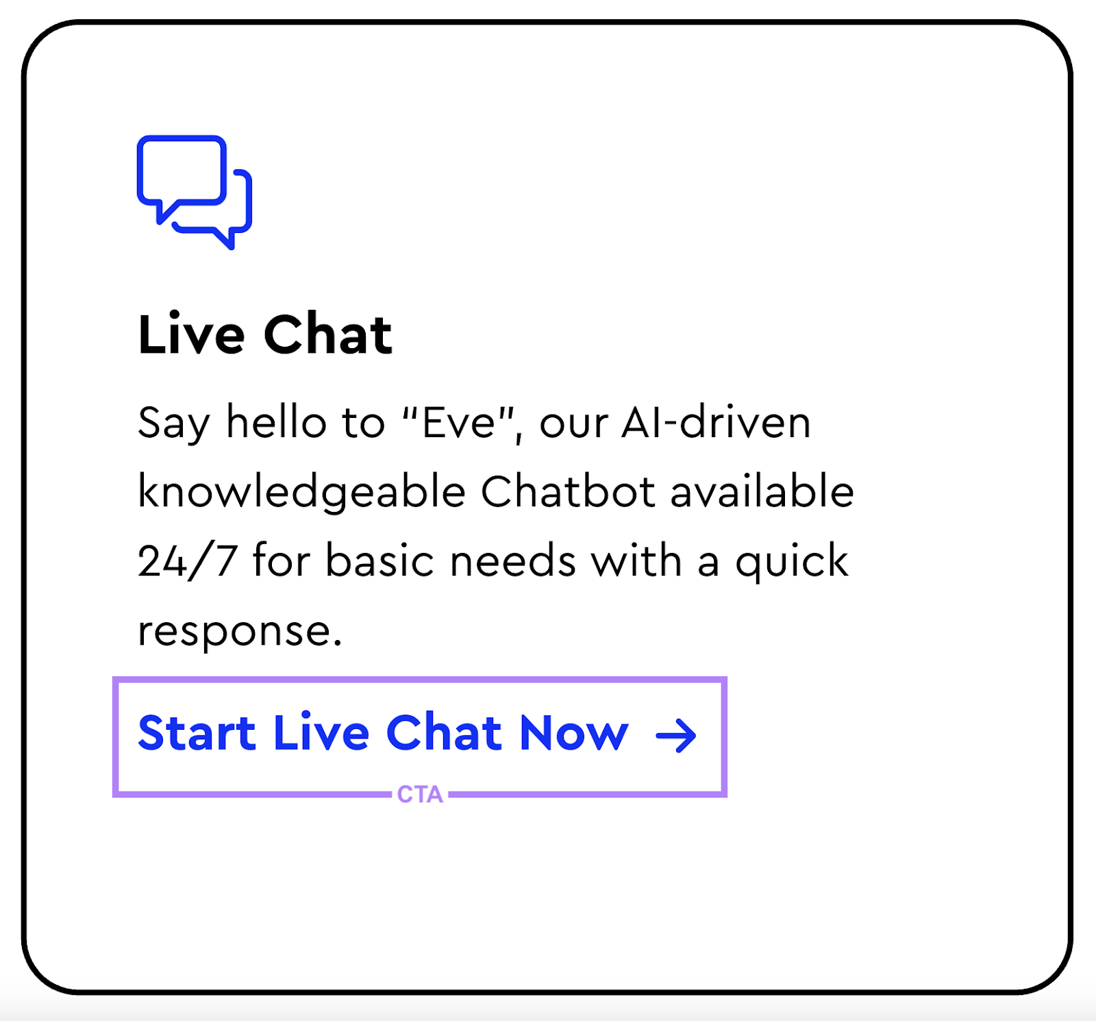 "Start Live Chat Now" CTA on Event Connect's site
