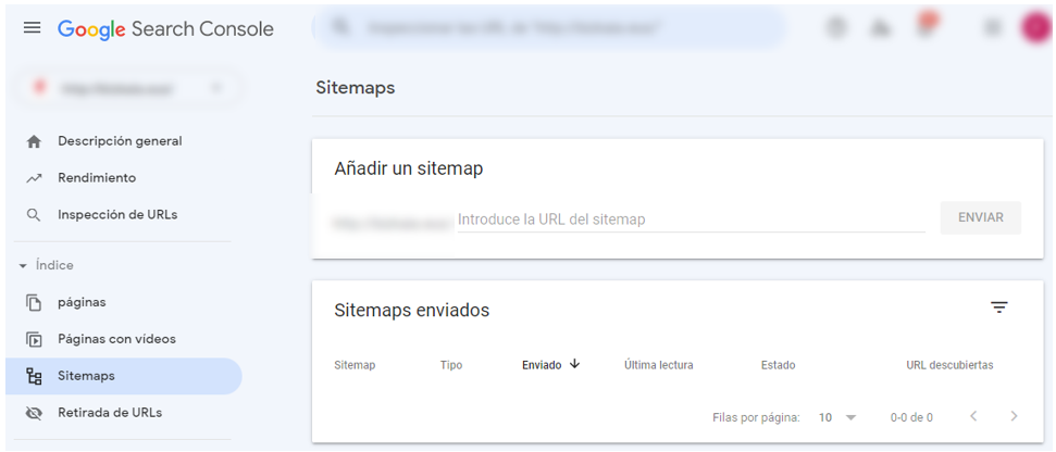 enviar un sitemap a Google Search Console