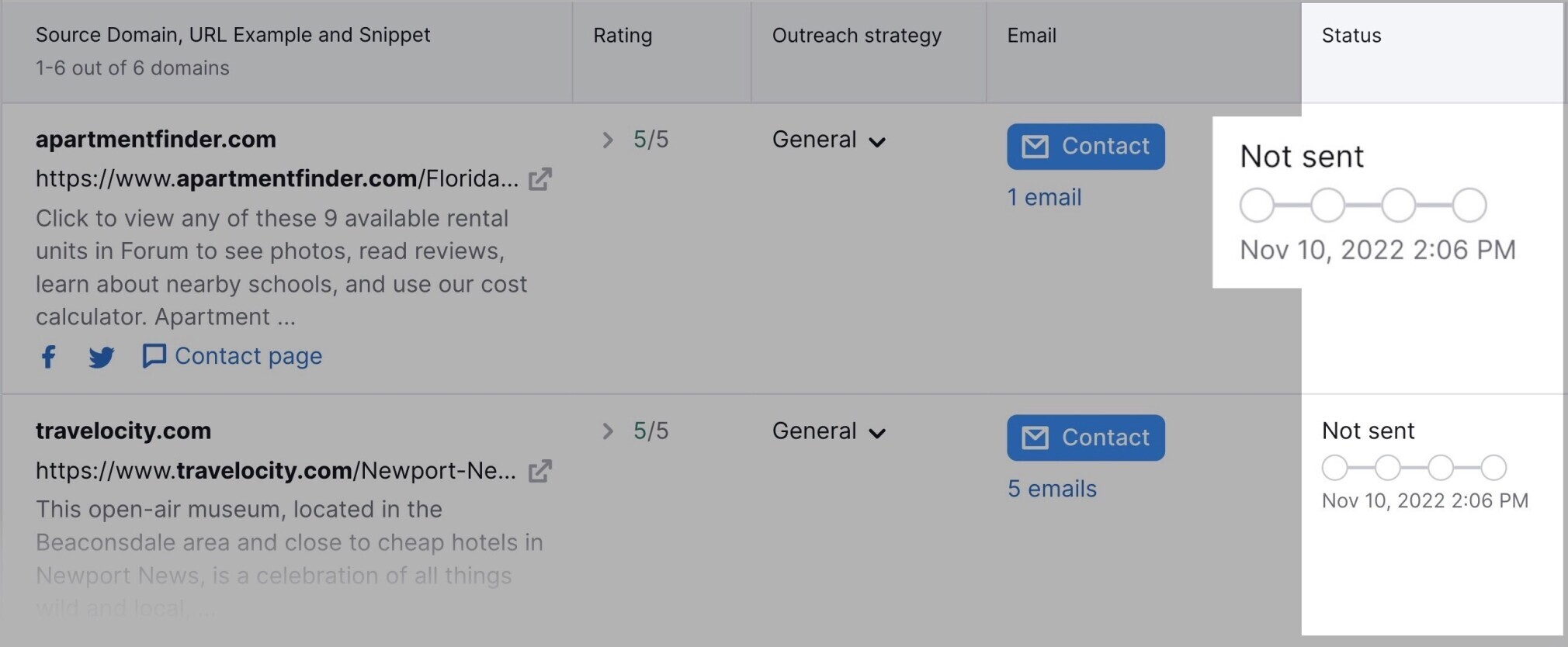 status column