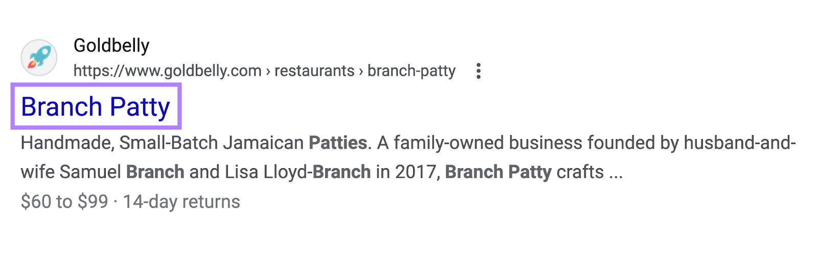 title tag highlighted that says Branch Patty