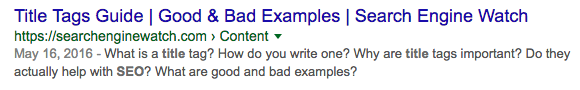 Example: Curious meta description