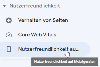 Nutzerfreundlichkeit in der Search Console