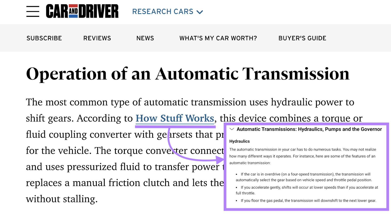 Blog post links "How Stuff Works" blog post in an outbound link