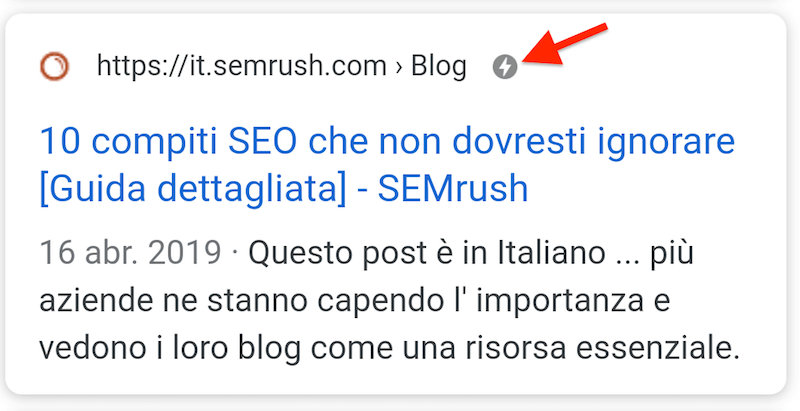 Ecco come appaiono le pagine AMP da mobile