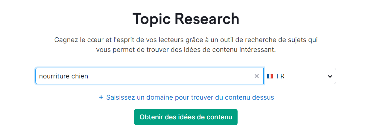 L'outil Topic Research de Semrush