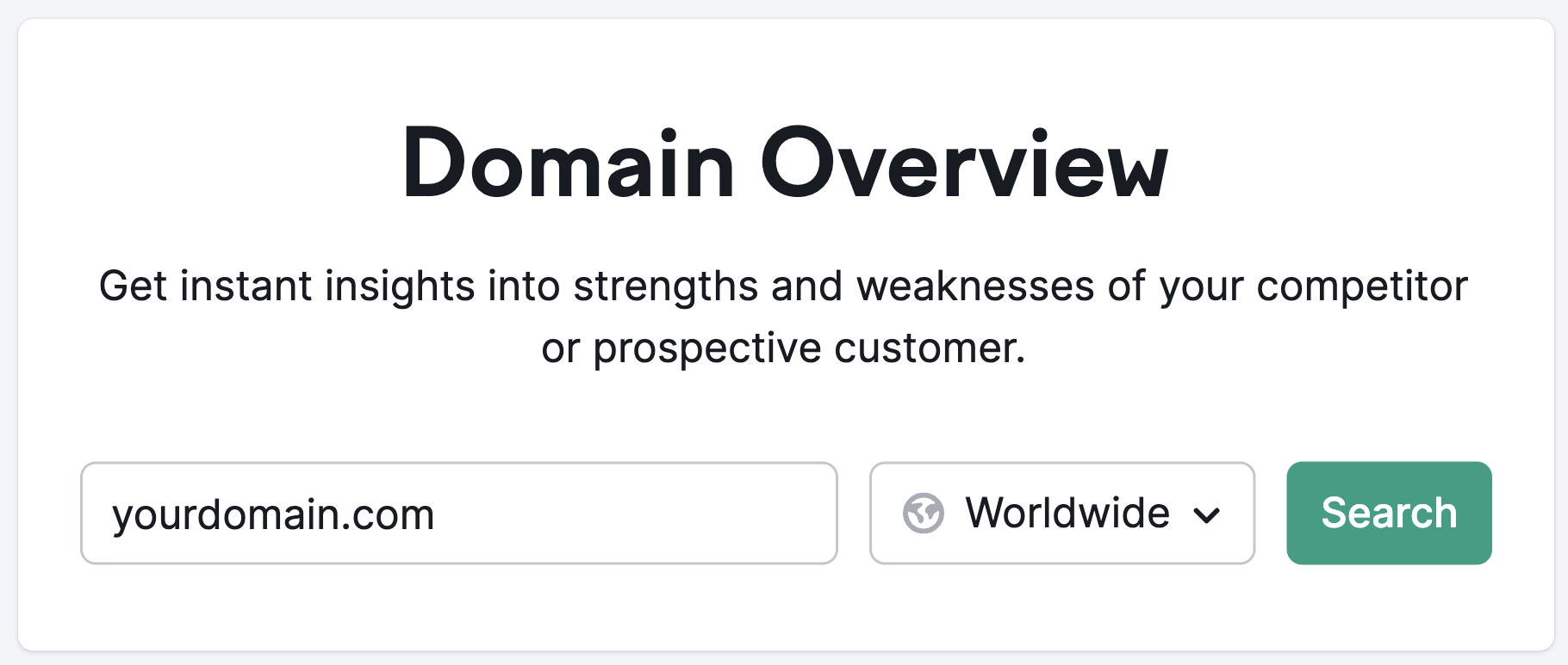 domain overview tool