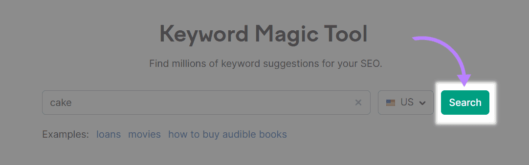 Keyword Magic Tool search