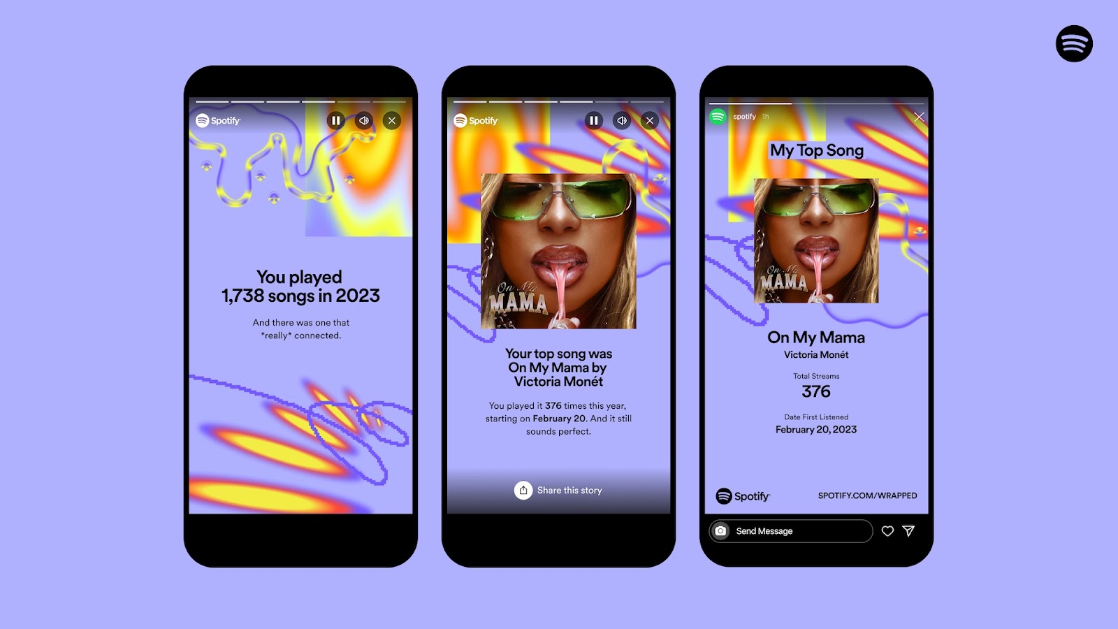Spotify Wrapped connected  Instagram Stories