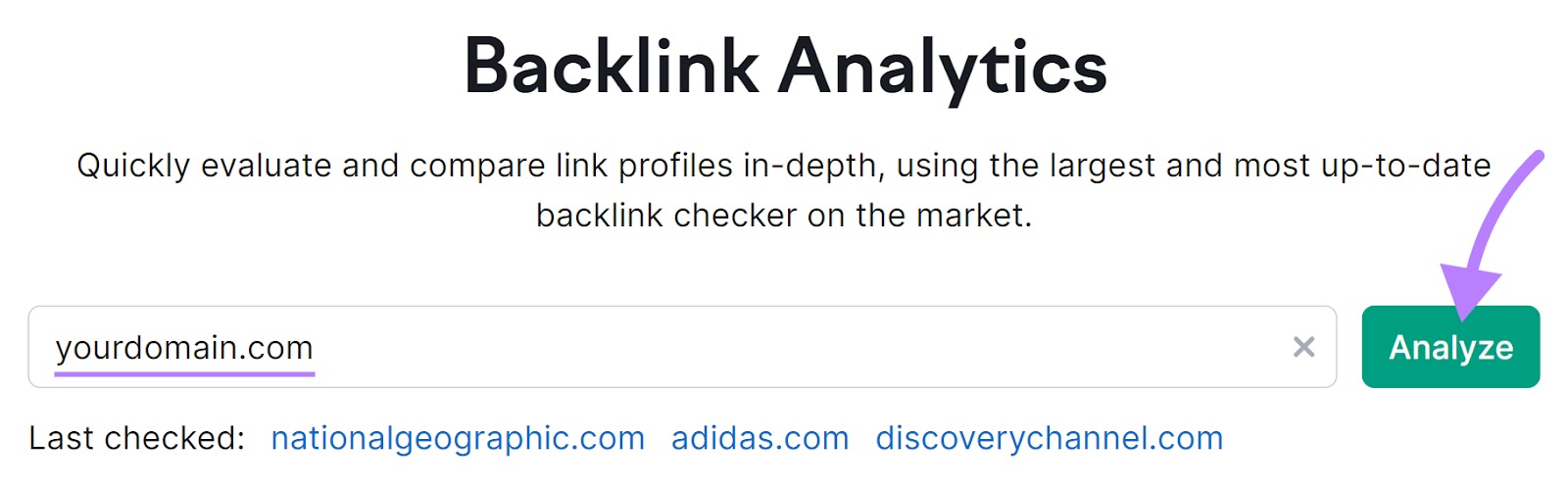 Backlink Analytics instrumentality   hunt  bar