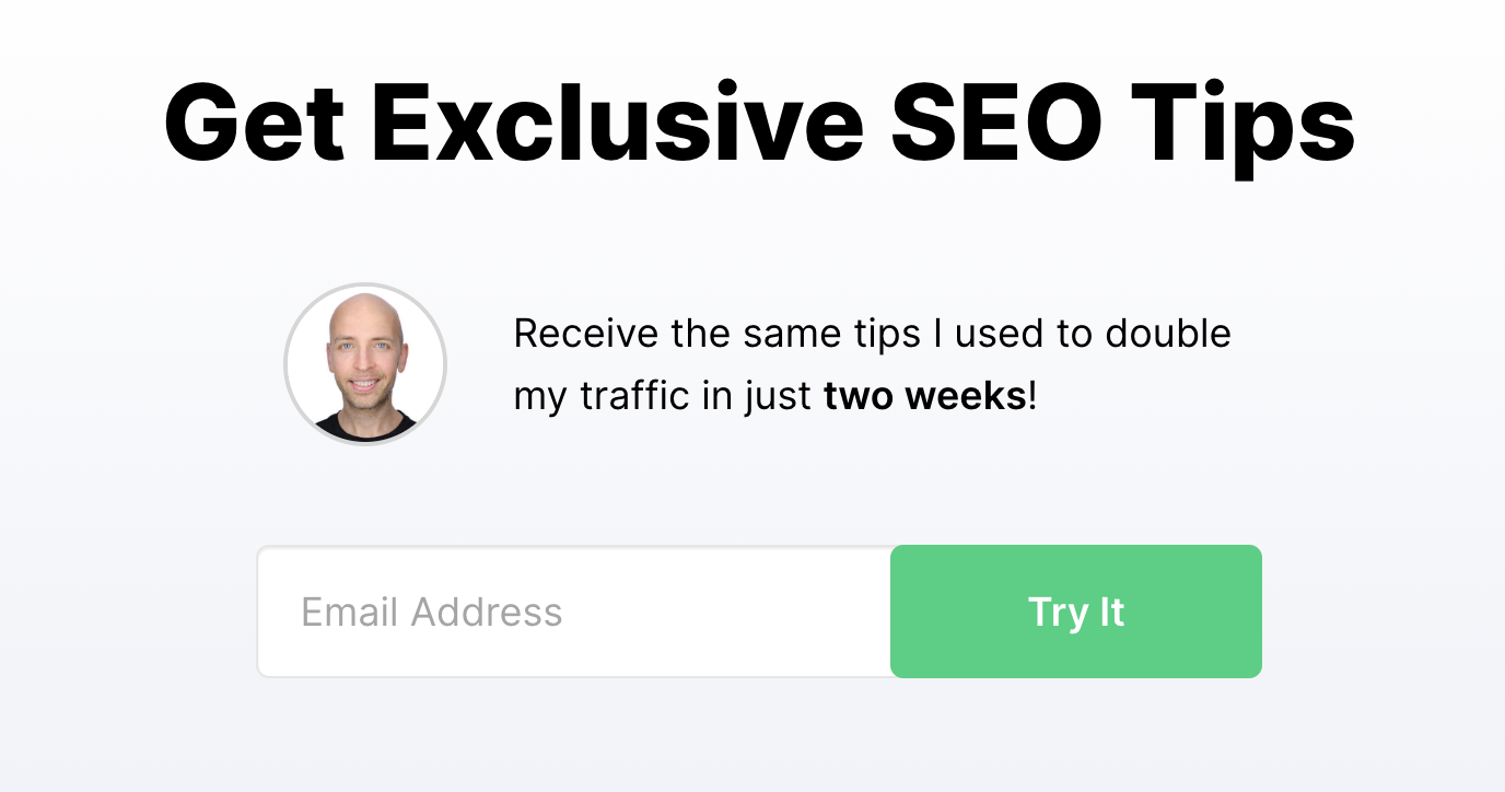 "Get Exclusive SEO Tips" lead magnet on Backlinko's site