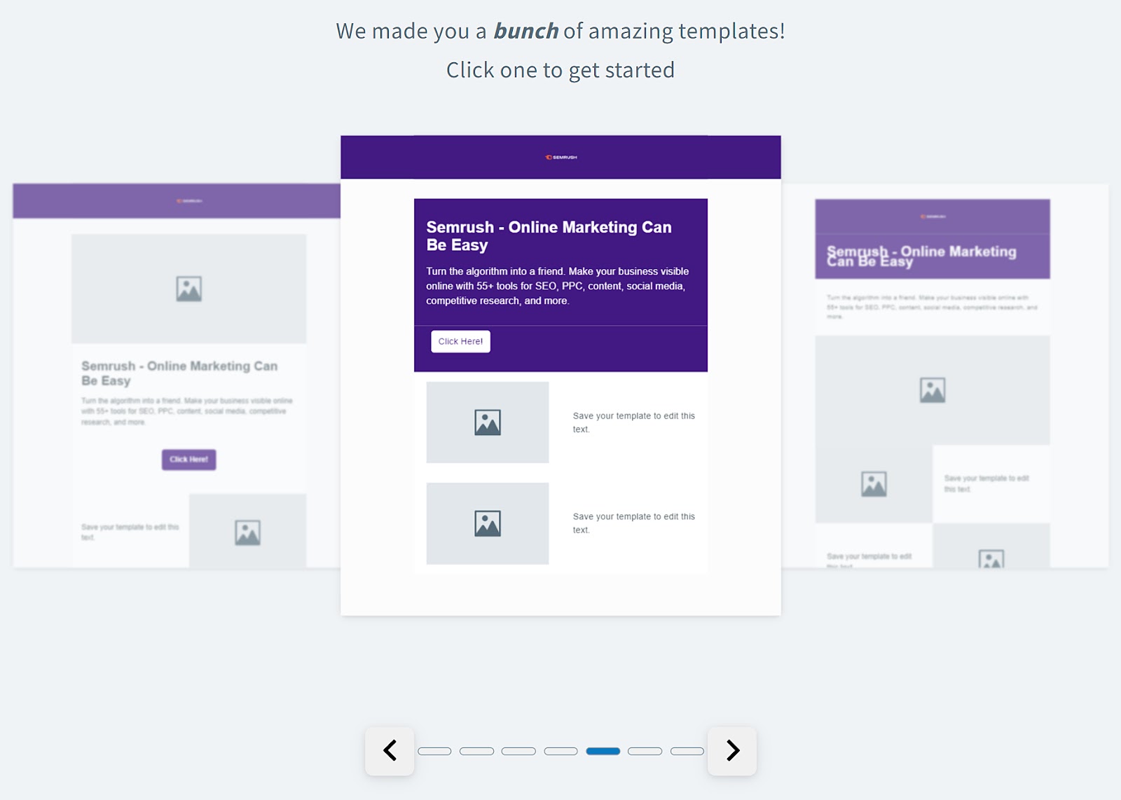 AWeber's Smart Email Designer template suggestions