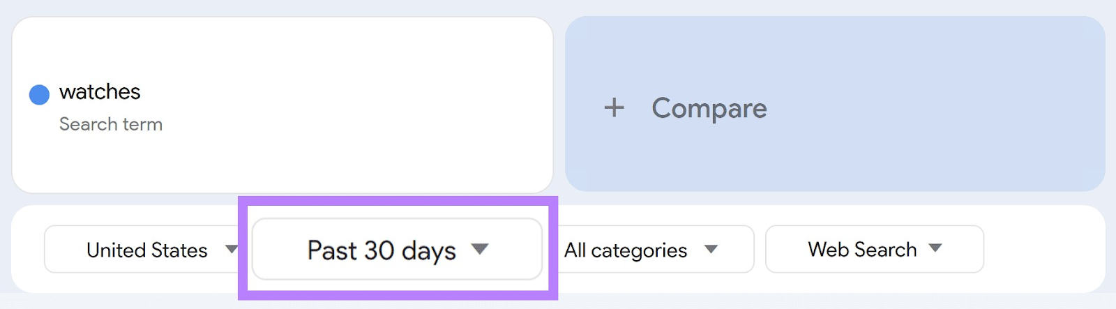 Time framework  acceptable   to "Past 30 days" successful  Google Trends