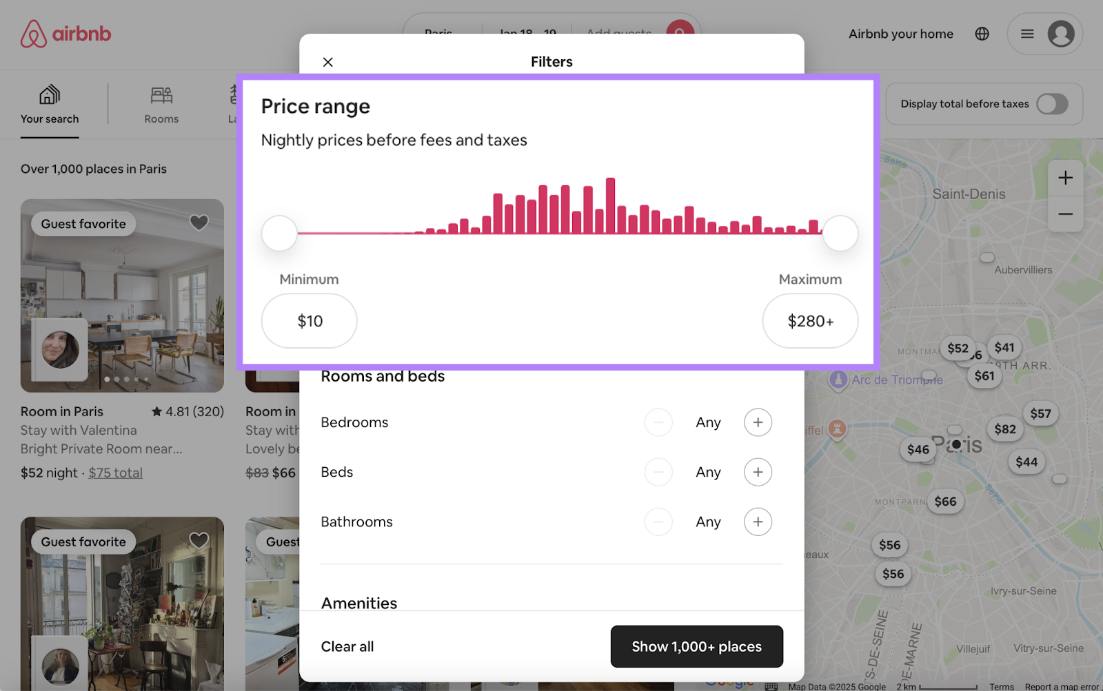 Price scope is highlighted successful nan hunt filters and shows a barroom level scheme of wherever listings autumn incorrect that worth range.