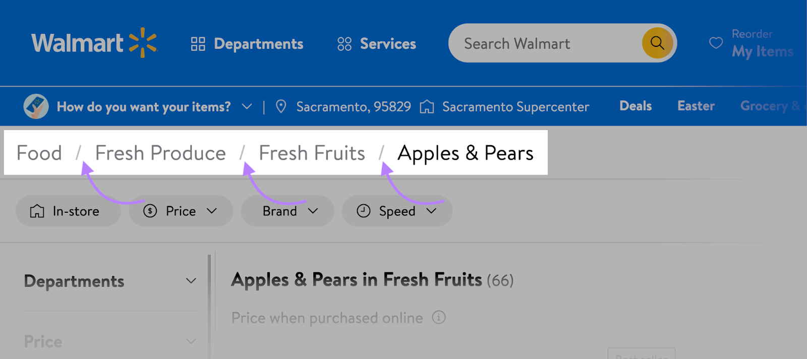 Walmart uses forward slash to separate items
