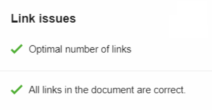 link issues SEO writing assistant