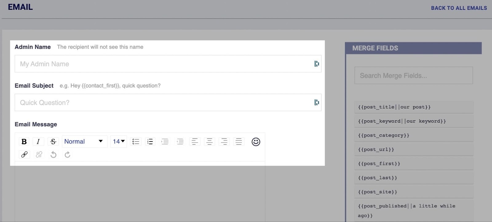 configure des séquences d'emails personnalisées dans Postaga