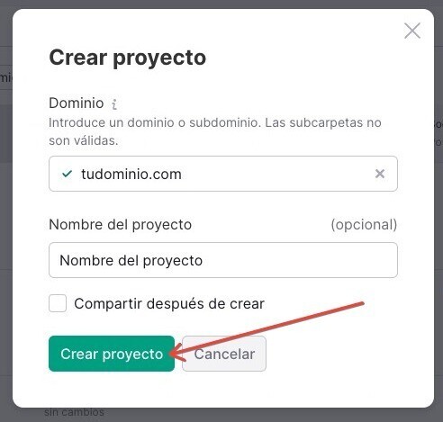 crear proyecto