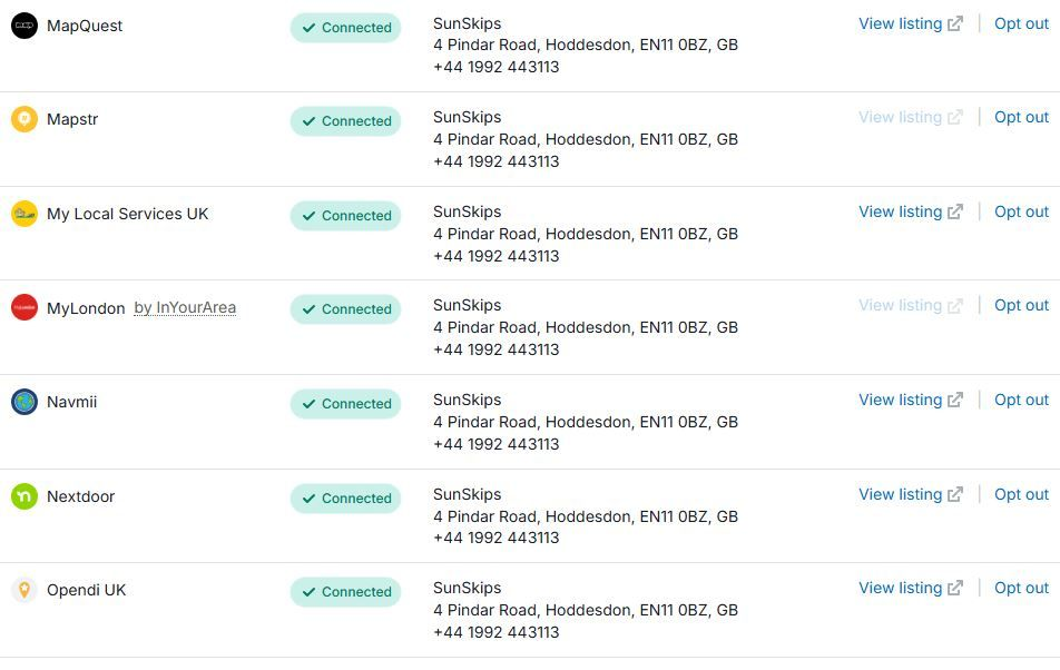 A company with a MapQuest business listing
