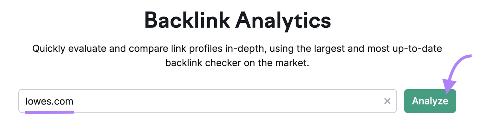 Backlink Analytics tool