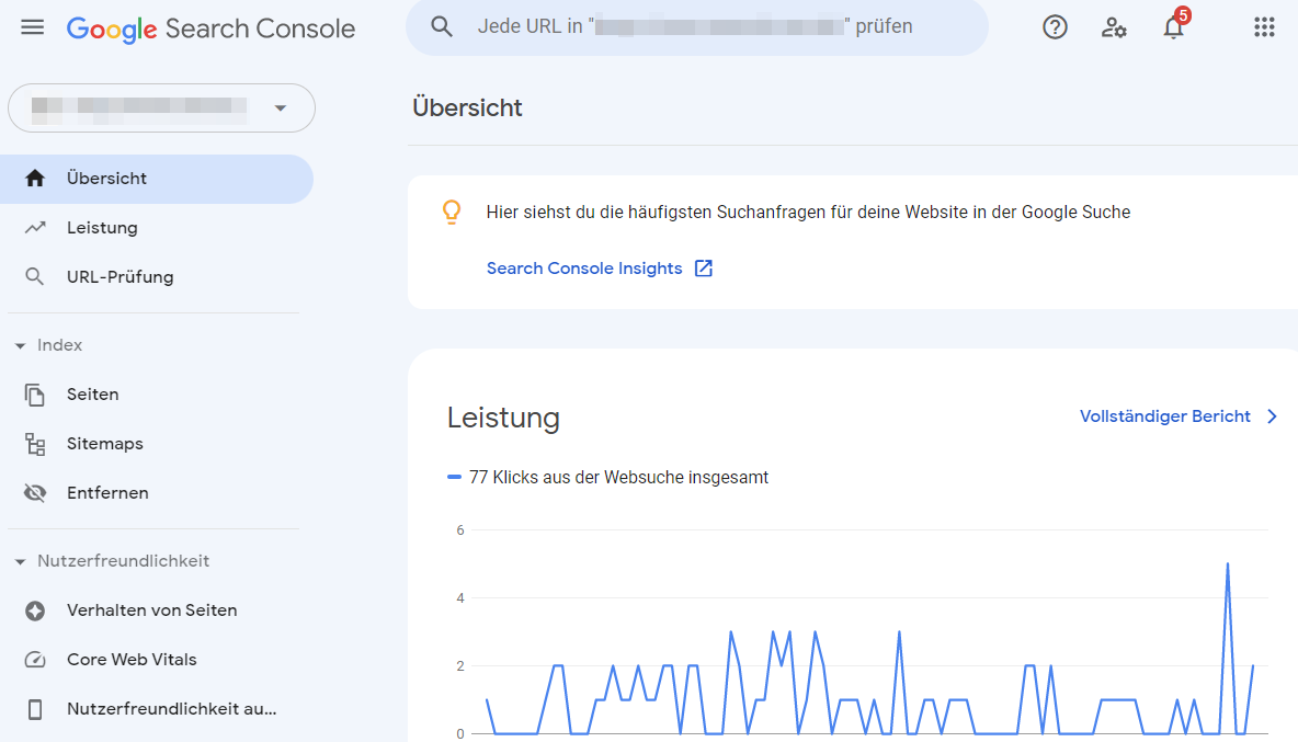 Screenshot: Google Search Console