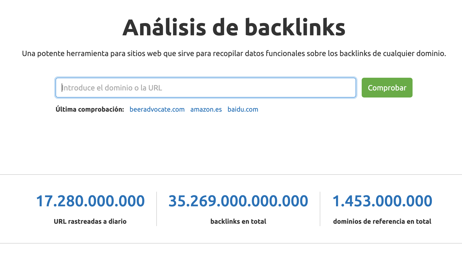 Herramienta Análisis de backlinks