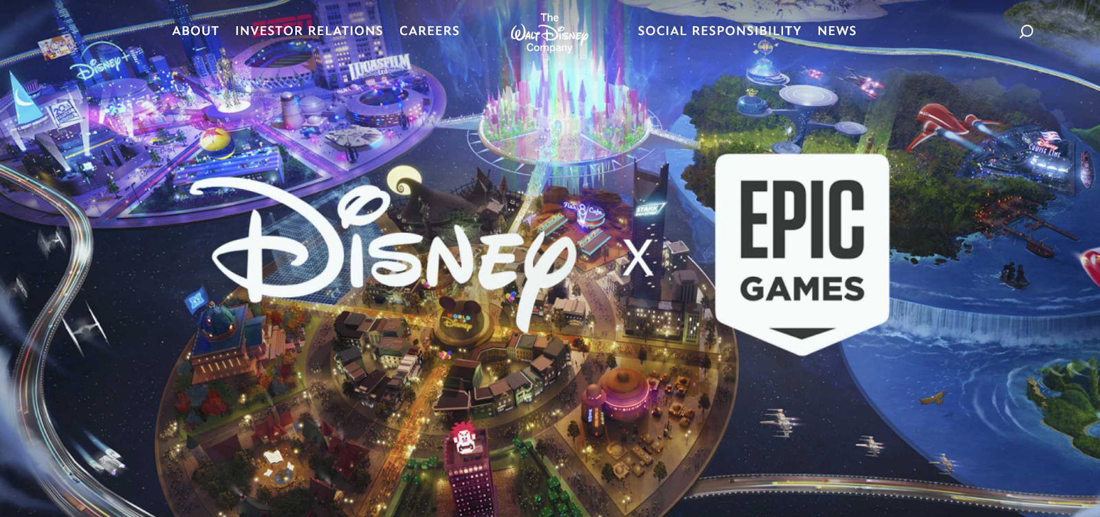 Disney and Epic Games landing page