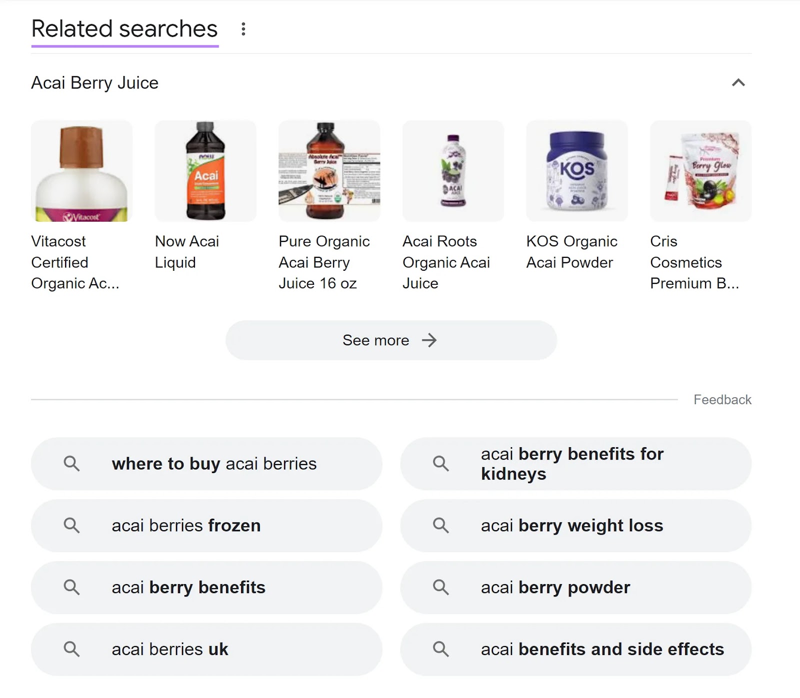 “Related searches” conception  connected  Google SERP