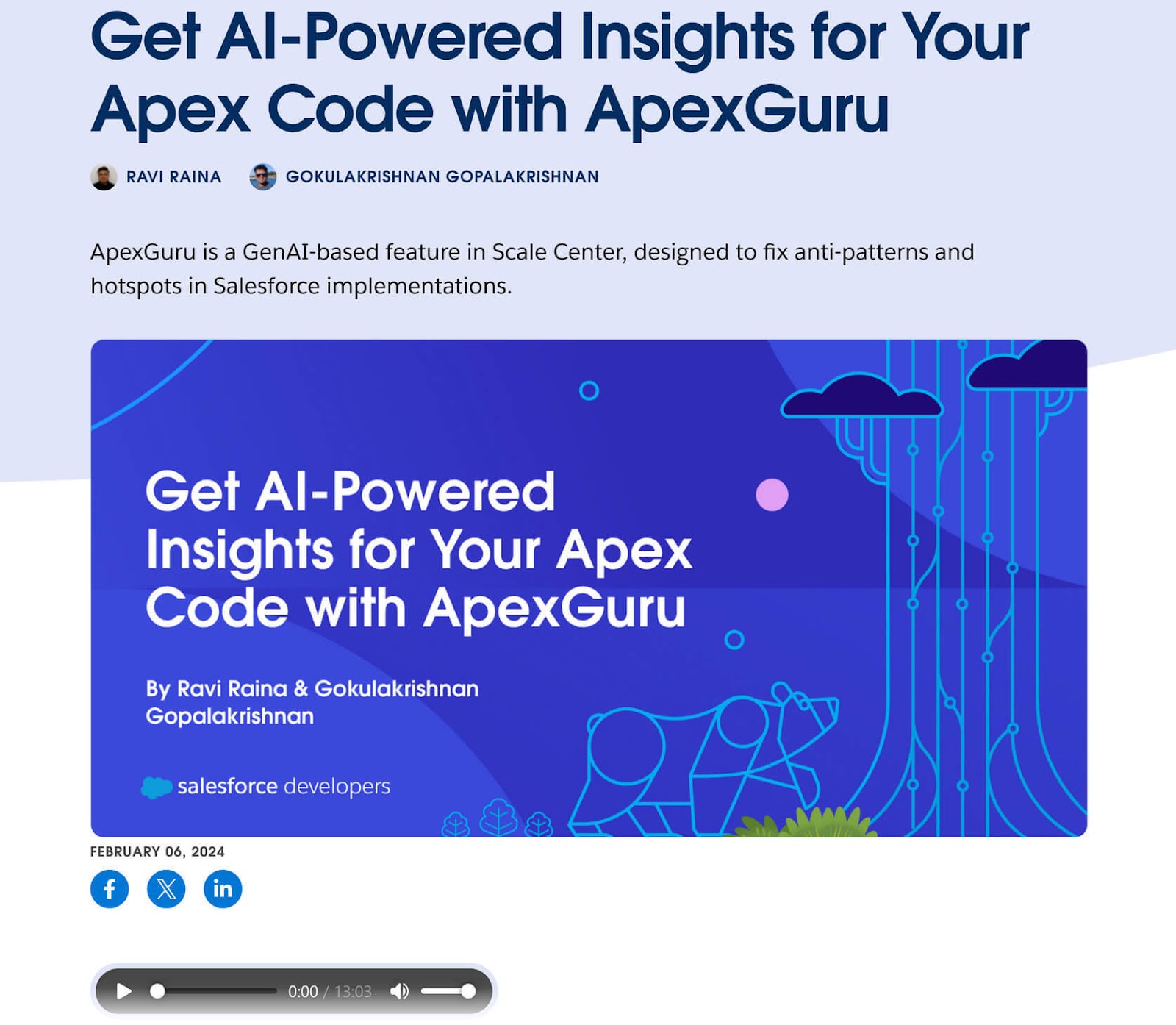 Salesforce blog post on ApexGuru