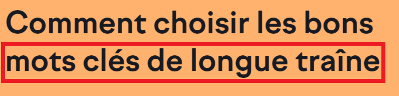 Comment choisir les bons mots clés de longue traîne - titre