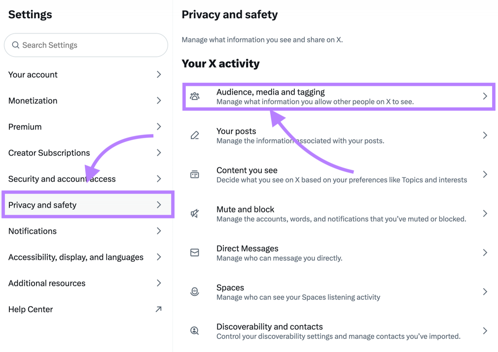 privacy settings connected  X