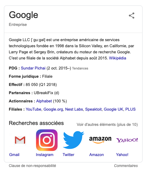 Quand on tape Google dans Google