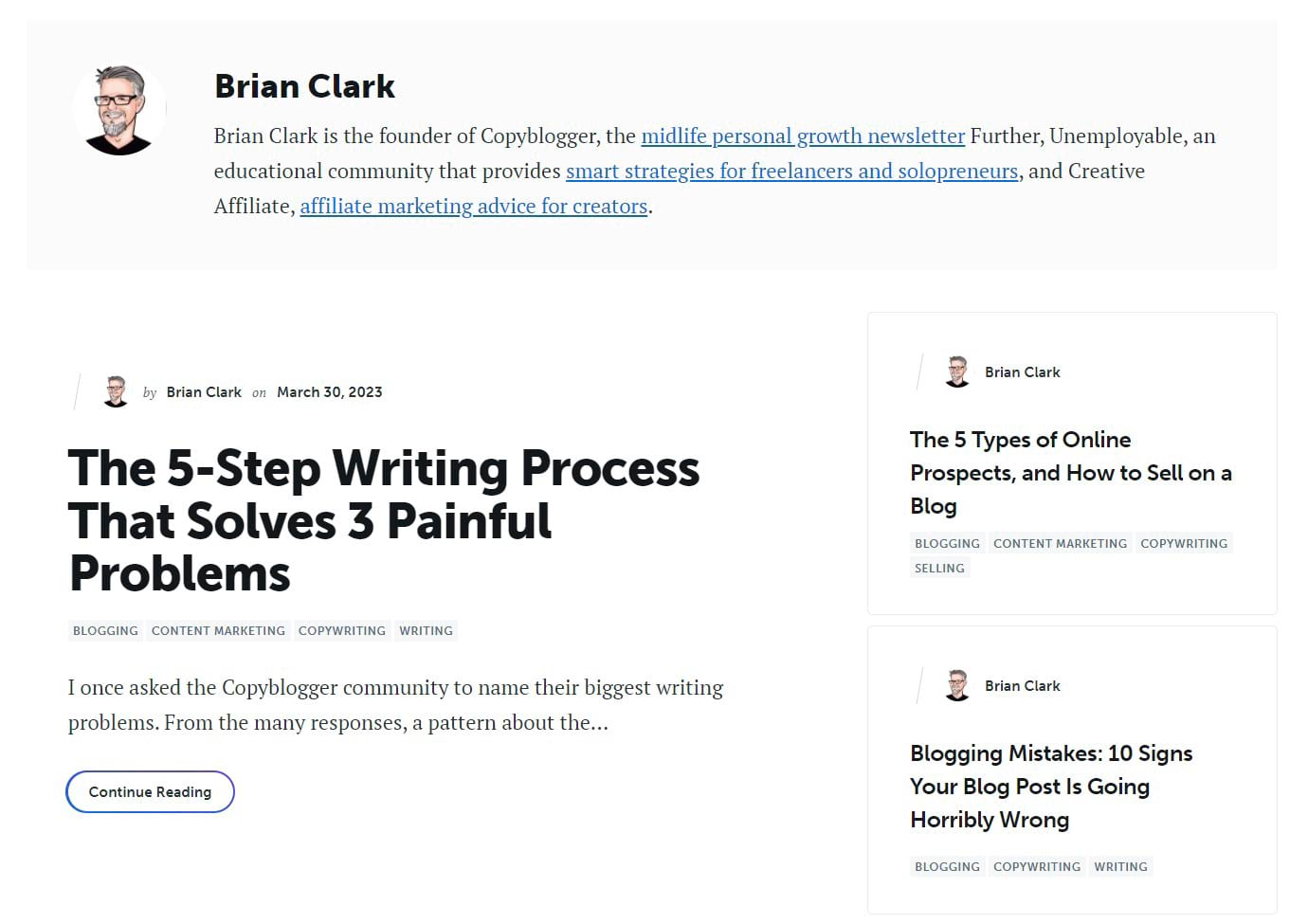Brian Clark's blog on copywriting