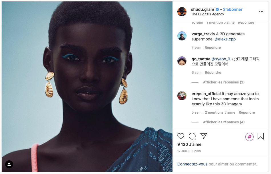 Shudu.Gram sur Instagram - les influenceurs virtuels