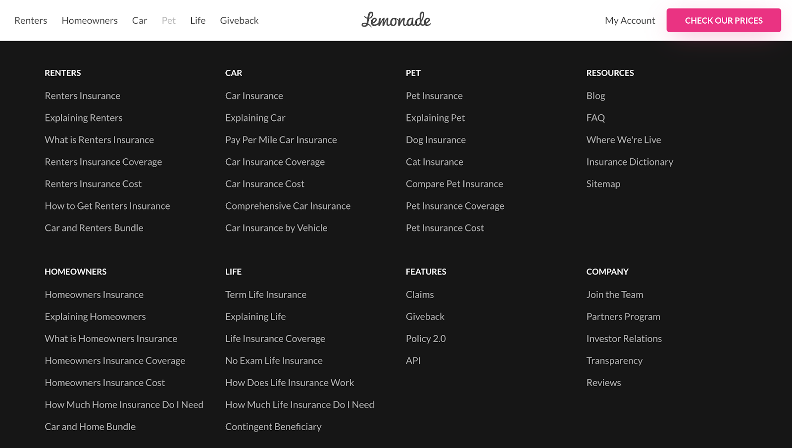 the footer links connected  desktop person  country   to breathe. they're organized nether  headings with 5-7 links each
