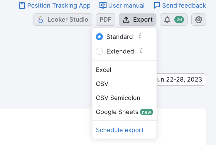 How to export data in the Position Tracking tool.