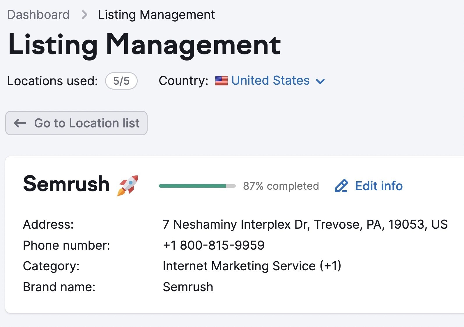 Listing Management tool