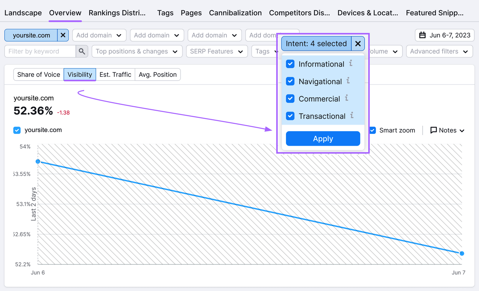 Intent category filter