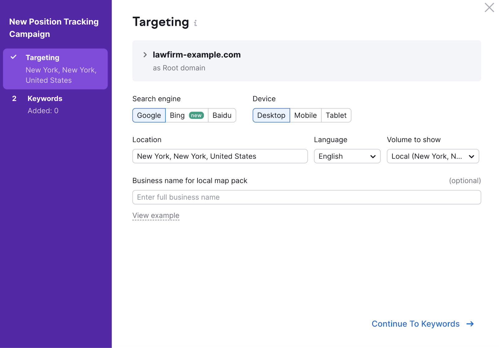 "Targeting" model   successful  Position Tracking instrumentality   settings