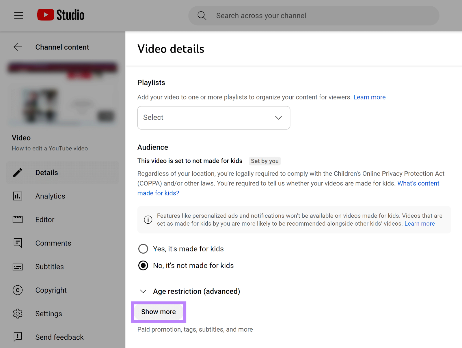 Video details leafage   with Show much  fastener  highlighted