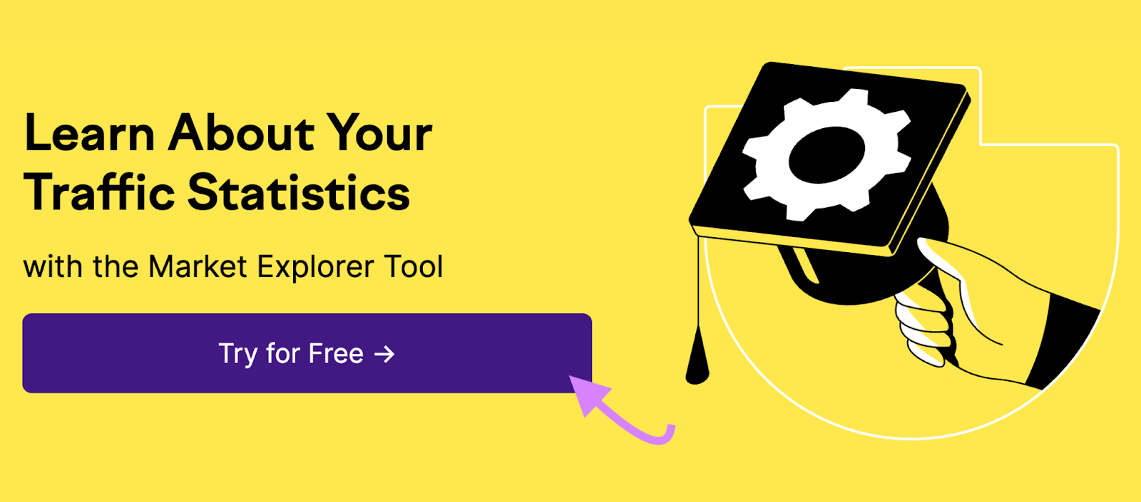 A CTA for "Market Explorer Tool" from the Semrush Blog