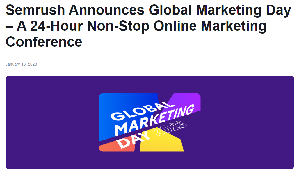 Semrush’s Global Marketing Day announcement