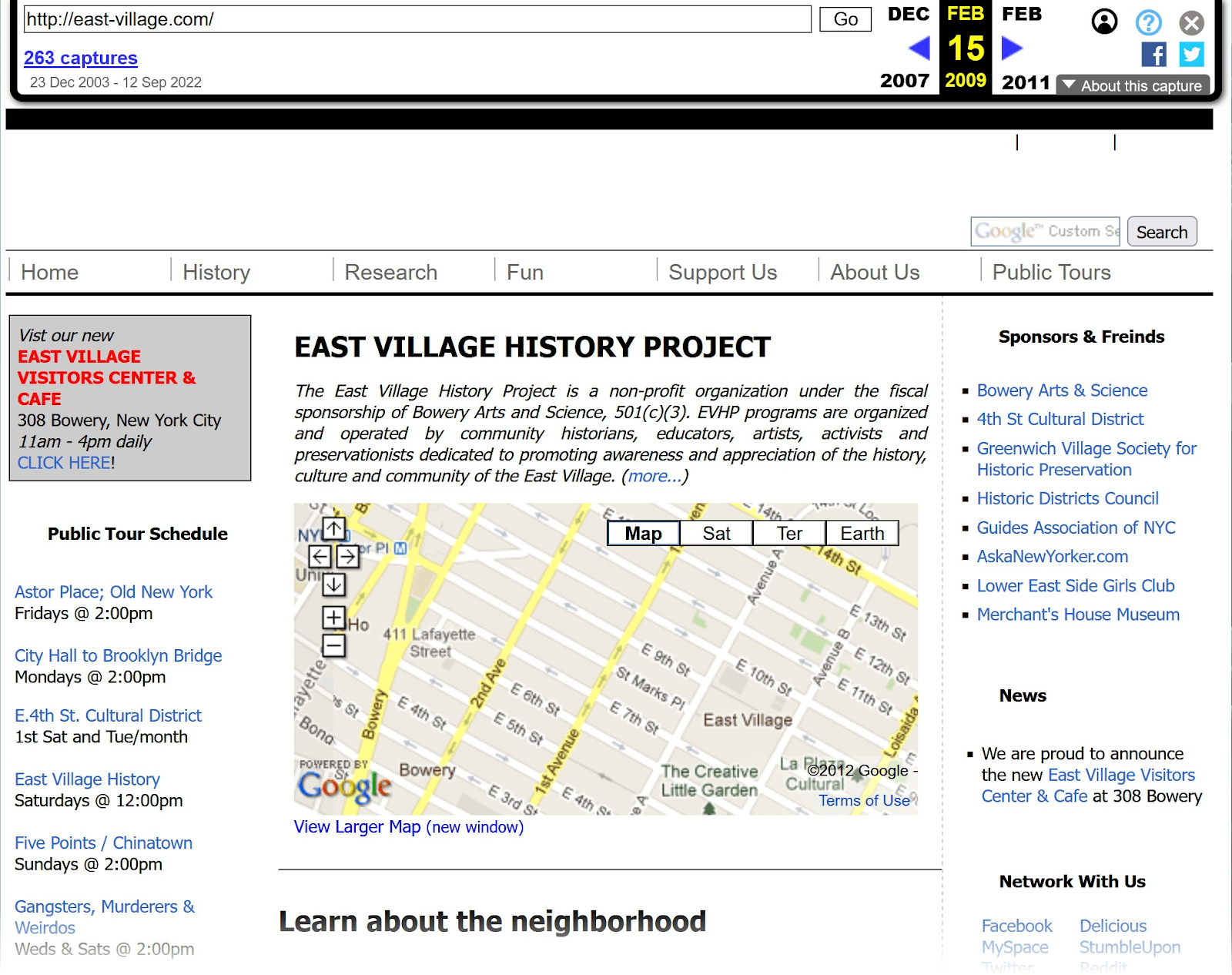 example of a deleted page titled "east village history project"