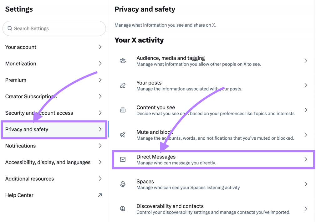 Direct connection   settings connected  X