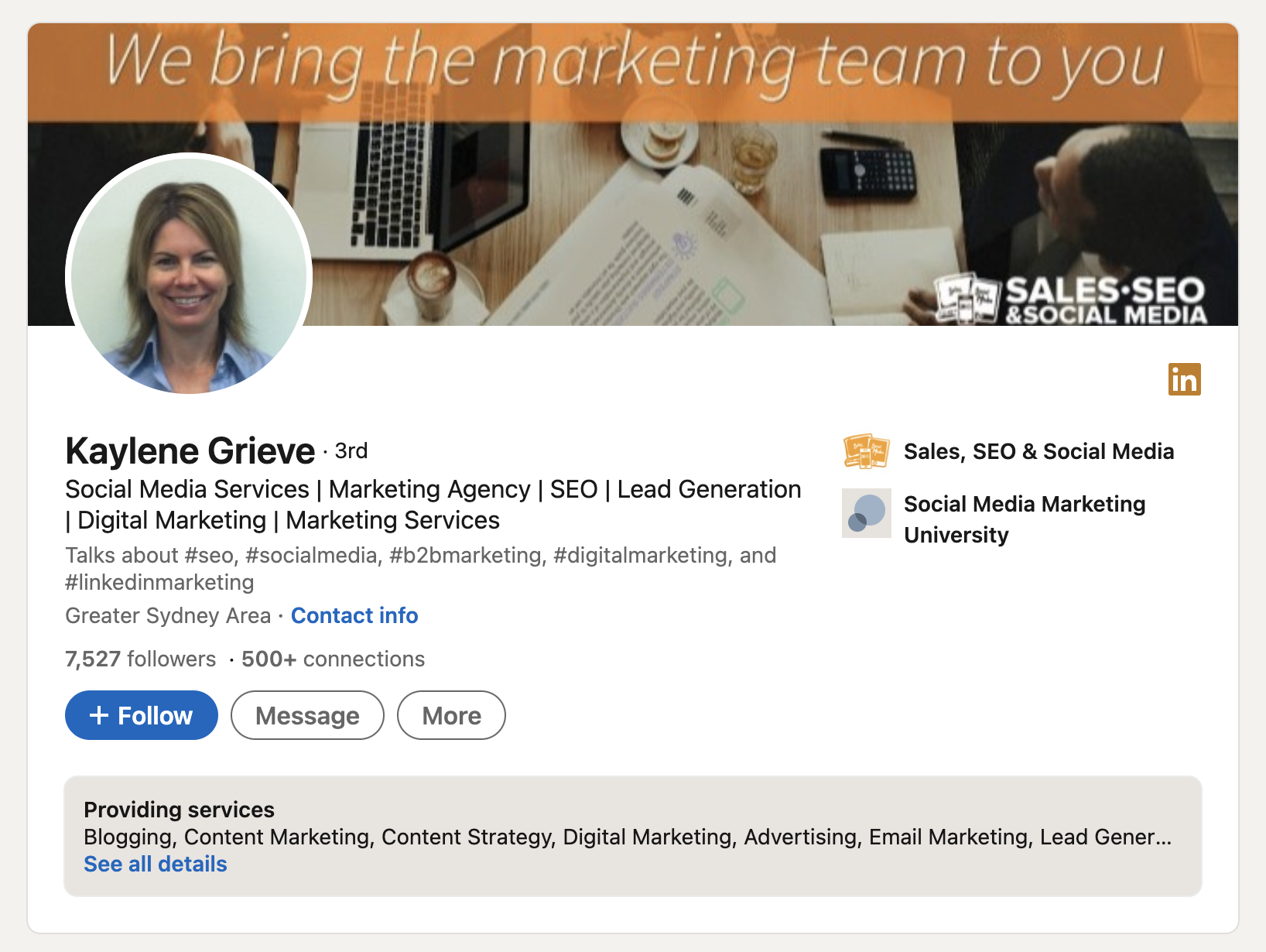How do I optimize my LinkedIn profile for SEO