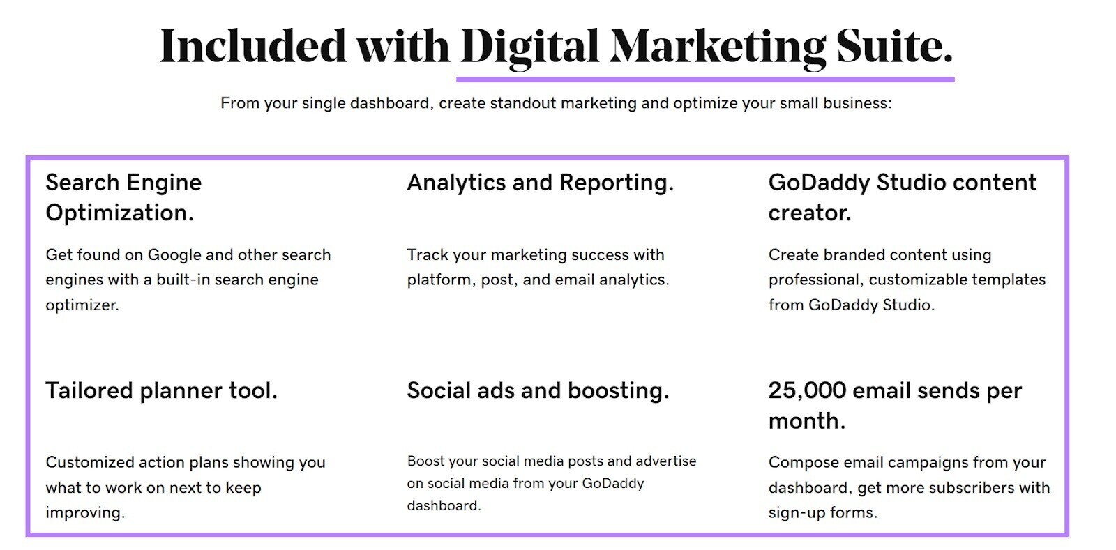 GoDaddy's Digital Marketing Suite